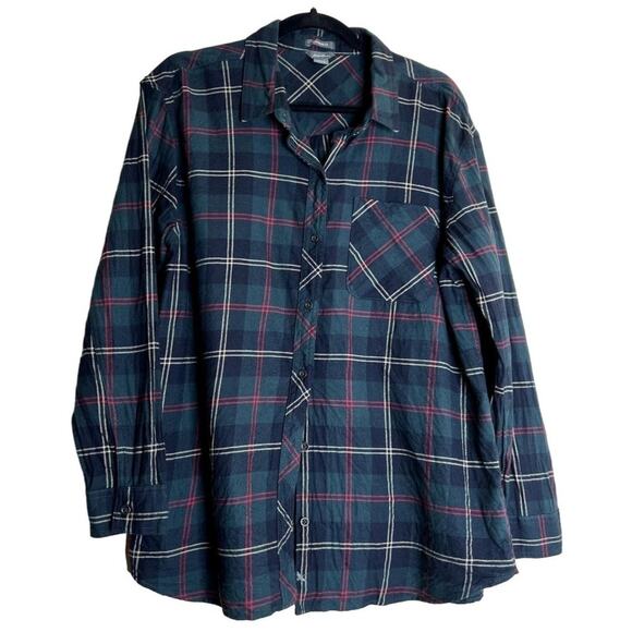Eddie Bauer Boyfriend Fit Women Size Large Flannel Long Sleeve Button Up Shirt - Picture 1 of 5